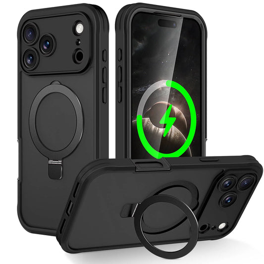 Capa para iPhone 17 Pro Max Air, proteção total contra impactos, com suporte invisível [Compatível com suporte magnético] e protetor de tela integrado.