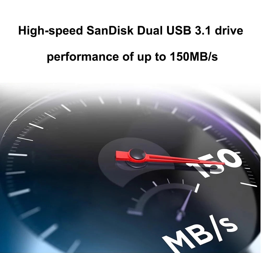 SanDisk SDDDC2 OTG USB 3.1 Type-C Flash Drive 256GB 128GB 64GB Ultra Dual Drive 150MB/s USB Type-C for USB Type-C and Type-A