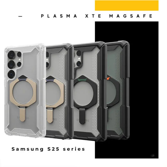 Capa Magnética Original Plasma com Suporte para Samsung Galaxy S24 S25 Ultra S23 Plus, Resistente a Impactos e com MagSafe.