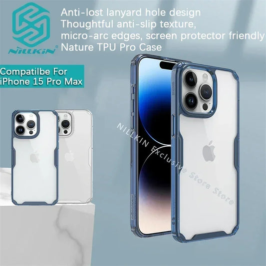 Nillkin For iPhone 15 Pro Max Case 14 Plus 14+ 15+ 13 Pro Max Nature TPU Pro Case High transparency phone case protective cover
