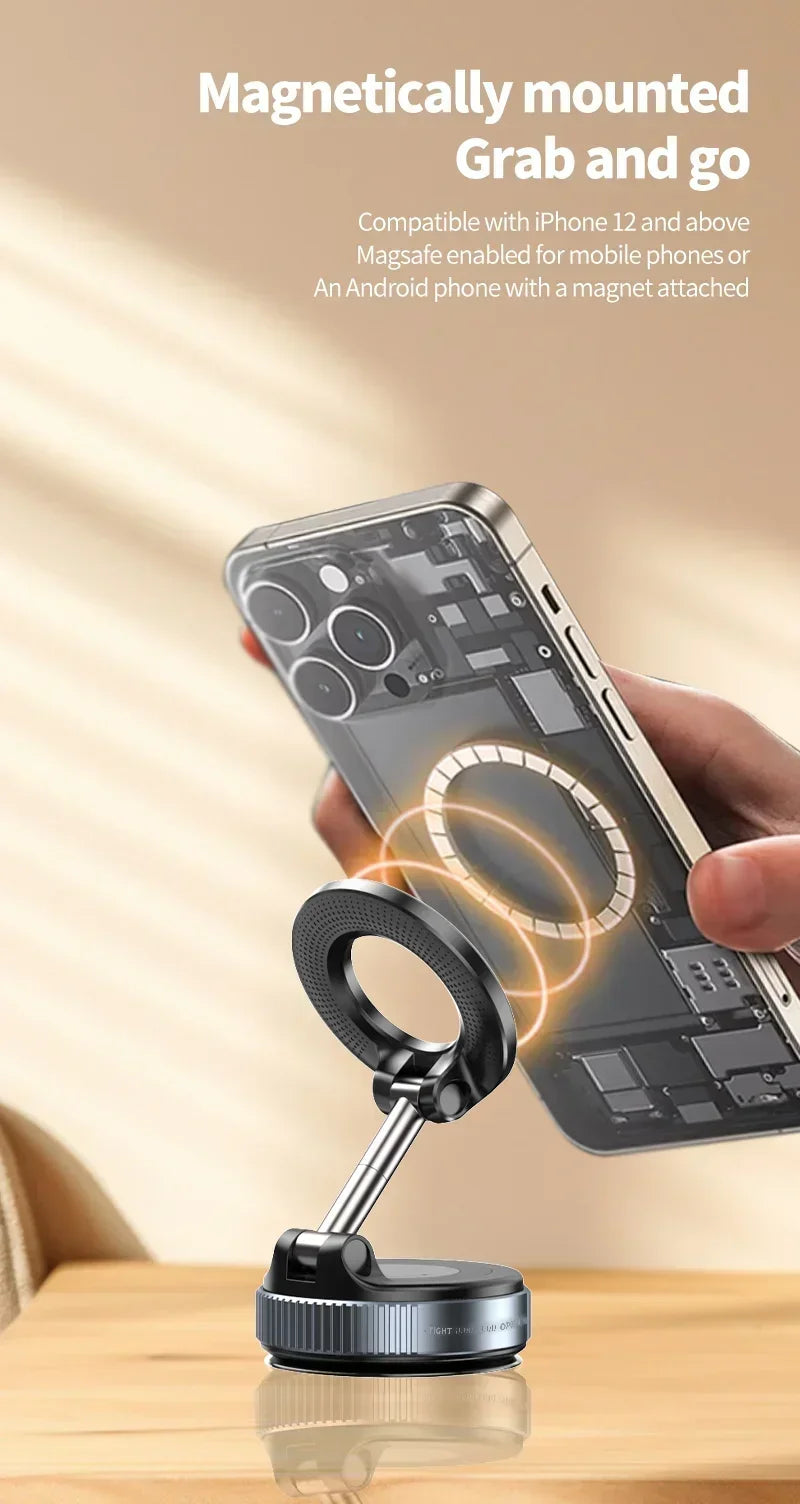 Xiaomi Strong Magnetic Phone Holder Foldable Design 360° Adjustable Vacuum Car Mount For Cell Phone For iphone Live Streaming