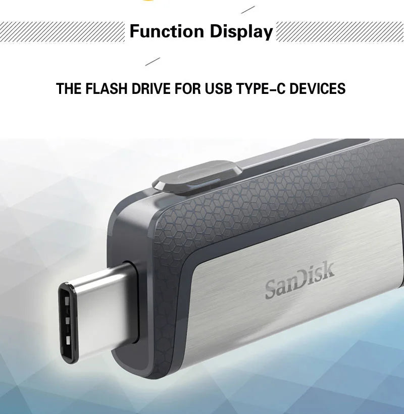 SanDisk SDDDC2 OTG USB 3.1 Type-C Flash Drive 256GB 128GB 64GB Ultra Dual Drive 150MB/s USB Type-C for USB Type-C and Type-A