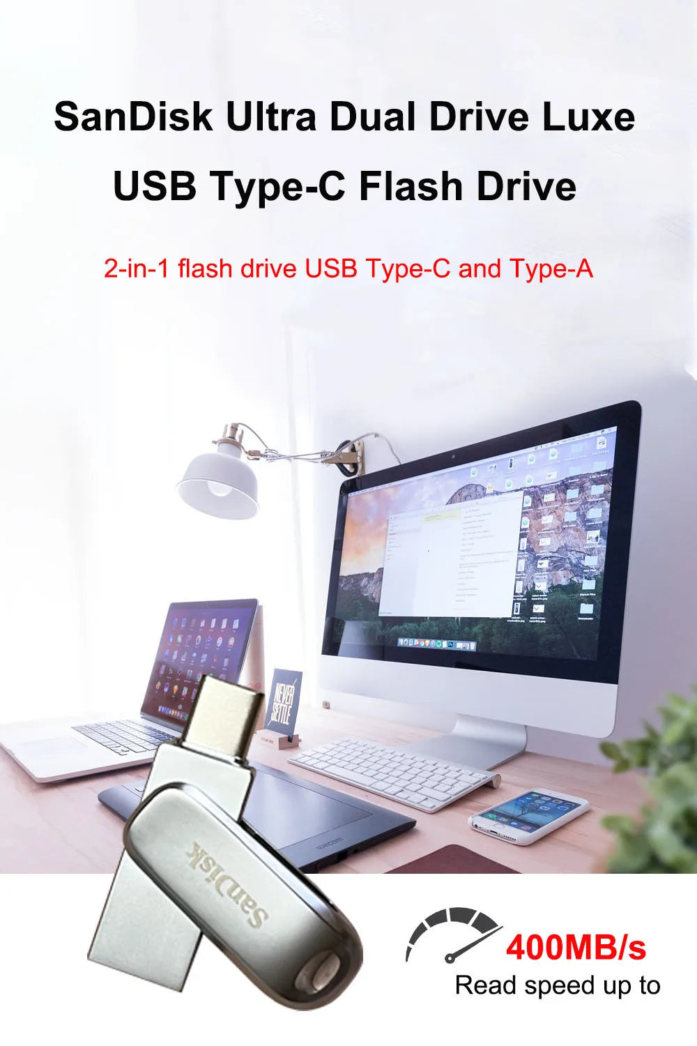SanDisk SDDDC4 Ultra Dual Drive Luxe USB Type-C Flash Drive 32GB 64GB 128GB 256GB 512GB Metal OTG USB3.2 Gen 1 U Disk For PC/Mac